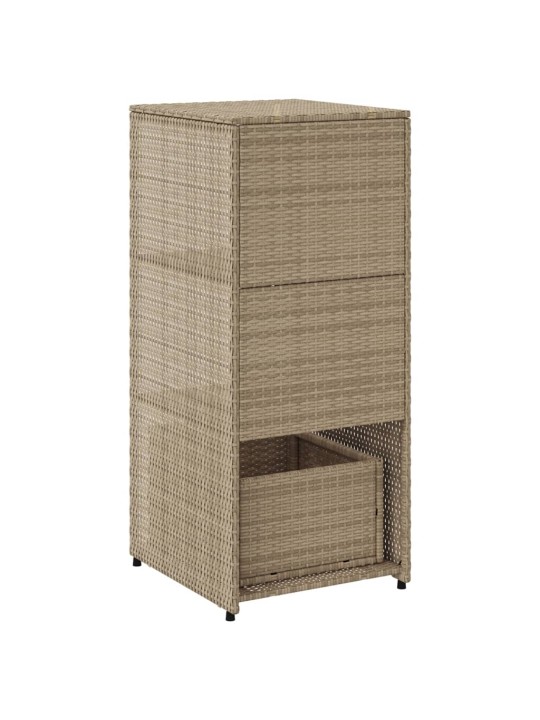 Puutarhan säilytyskaappi beige 50x55x115 cm polyrottinki