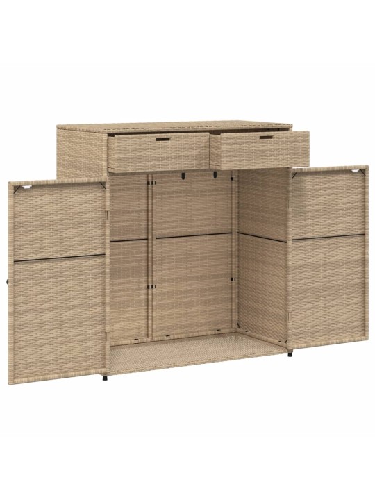 Puutarhan säilytyskaappi beige 105x55x113 cm polyrottinki