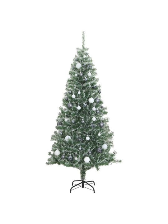 Tekojoulukuusi 300 LED-valoa joulupallot ja lumihuurre 180 cm