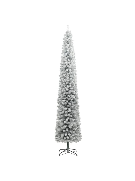 Ohut tekojoulukuusi lumihuurre ja pallot 300 LED-valoa 270 cm