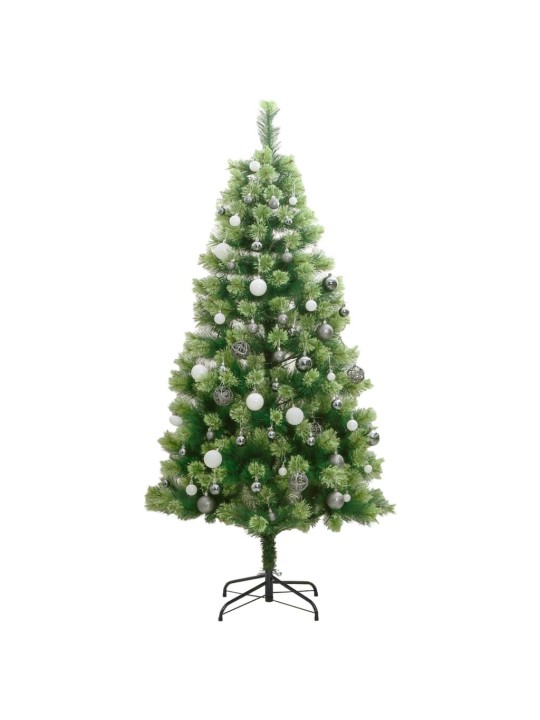 Tekojoulukuusi saranoilla 300 LED-valoa ja joulupalloa 210 cm