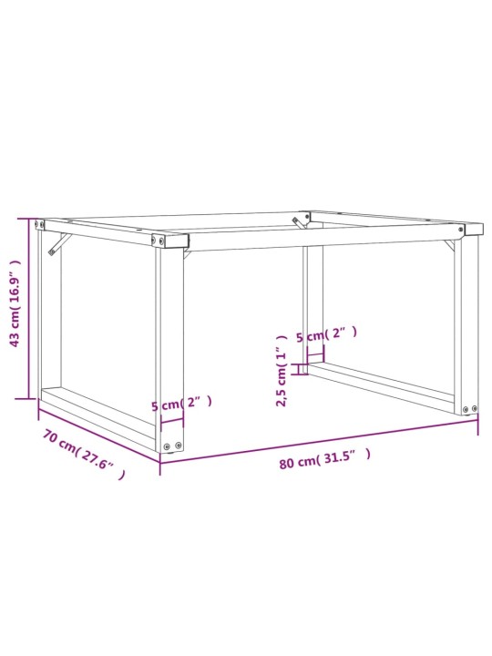 Sohvapöydän jalat O-muoto 80x70x43 cm valurauta