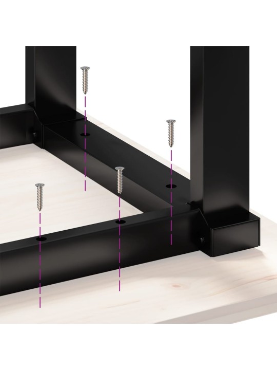 Ruokapöydän jalat O-muoto 120x60x73 cm valurauta