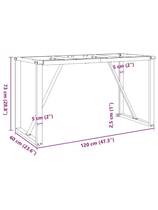 Ruokapöydän jalat O-muoto 120x60x73 cm valurauta