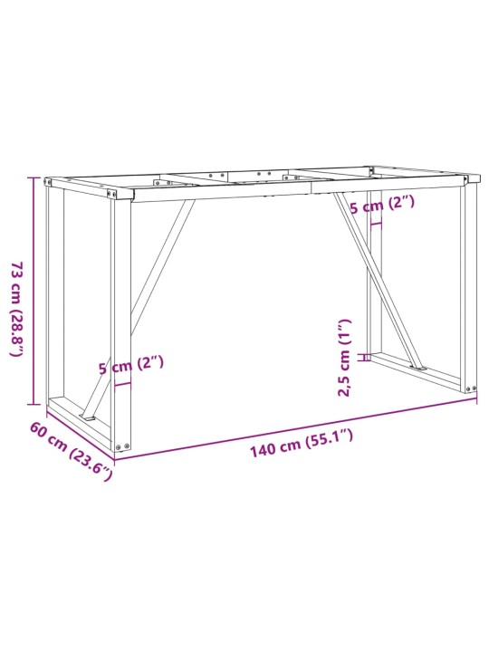 Ruokapöydän jalat O-muoto 140x60x73 cm valurauta