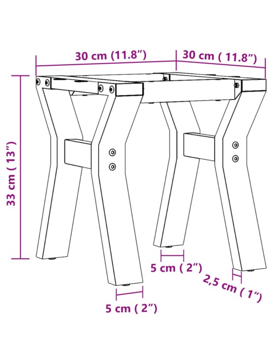 Sohvapöydän jalat Y-muoto 30x30x33 cm valurauta