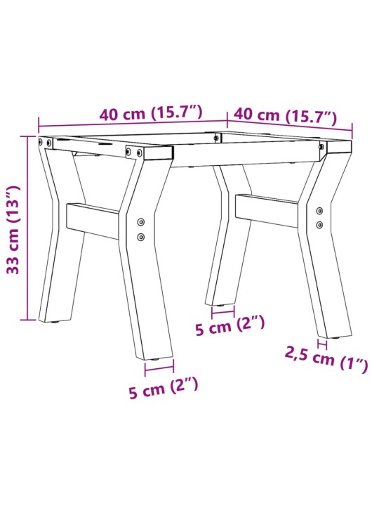 Sohvapöydän jalat Y-muoto 40x40x33 cm valurauta