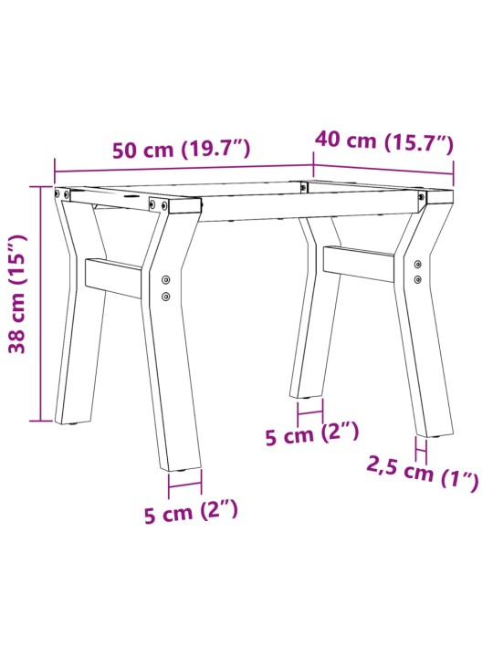 Sohvapöydän jalat Y-muoto 50x40x38 cm valurauta