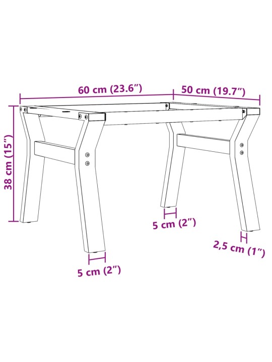 Sohvapöydän jalat Y-muoto 60x50x38 cm valurauta
