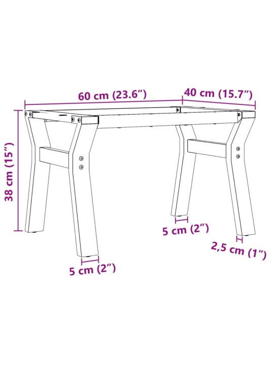 Sohvapöydän jalat Y-muoto 60x40x38 cm valurauta