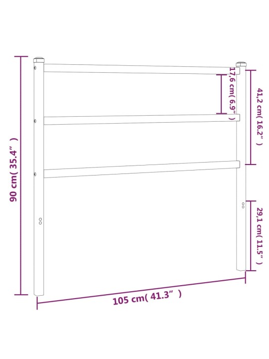 Metallinen sängynpääty musta 100 cm