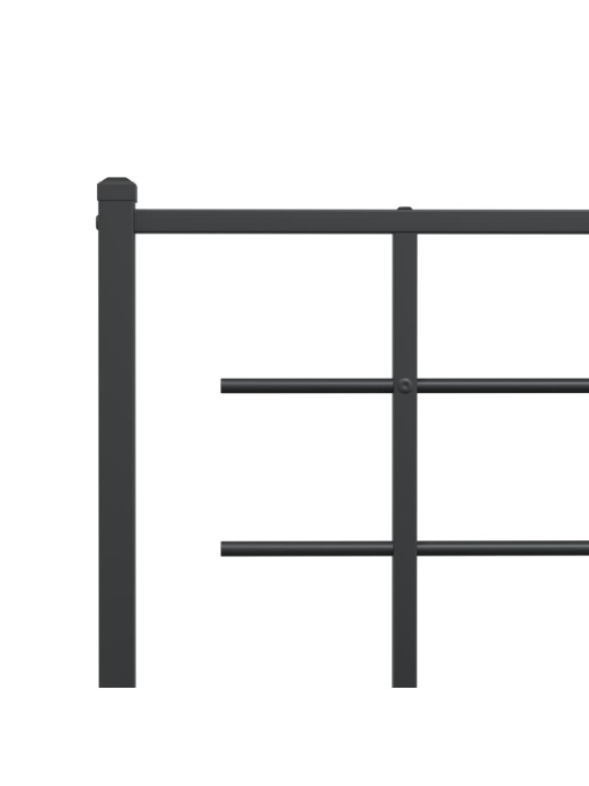 Metallinen sängynpääty musta 135 cm