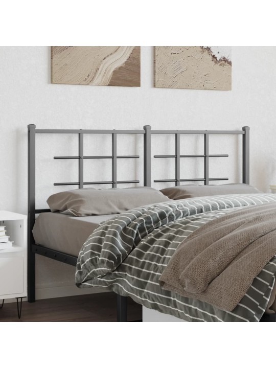 Metallinen sängynpääty musta 135 cm