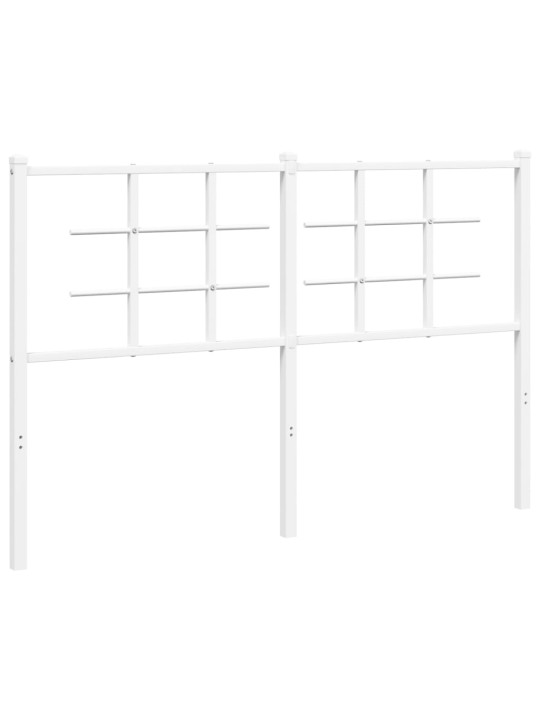 Metallinen sängynpääty valkoinen 135 cm