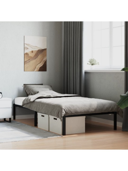 Sängynrunko musta metalli 100x200 cm