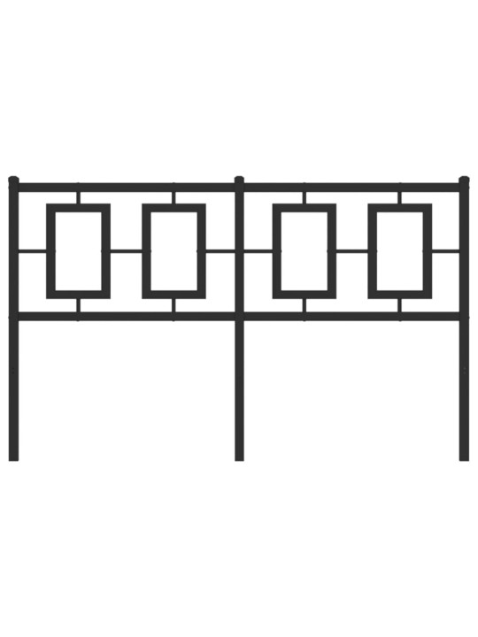 Metallinen sängynpääty musta 135 cm