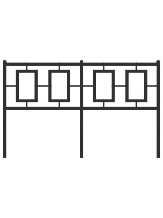 Metallinen sängynpääty musta 140 cm