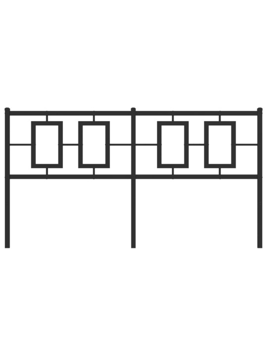 Metallinen sängynpääty musta 160 cm