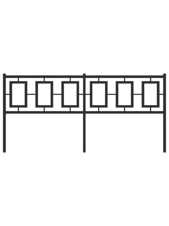 Metallinen sängynpääty musta 180 cm