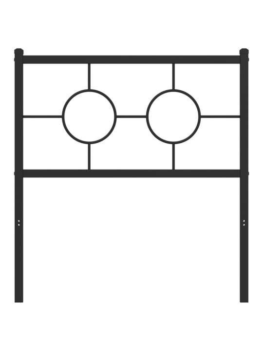 Metallinen sängynpääty musta 80 cm