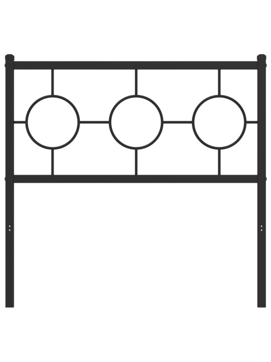 Metallinen sängynpääty musta 90 cm