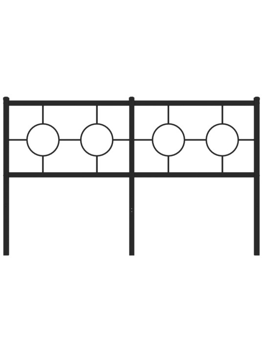 Metallinen sängynpääty musta 135 cm