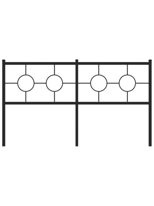 Metallinen sängynpääty musta 150 cm