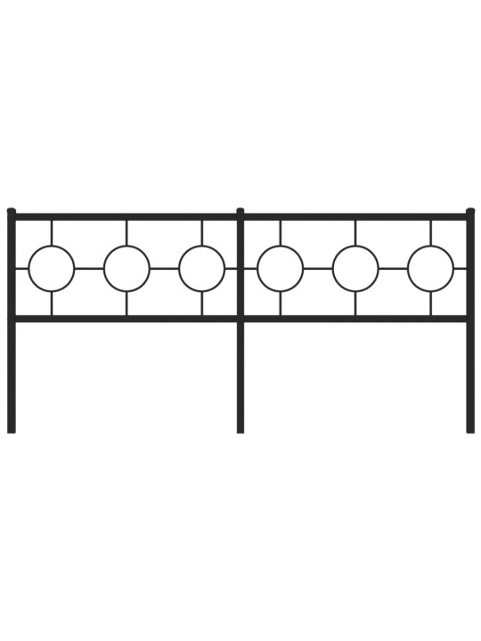 Metallinen sängynpääty musta 180 cm