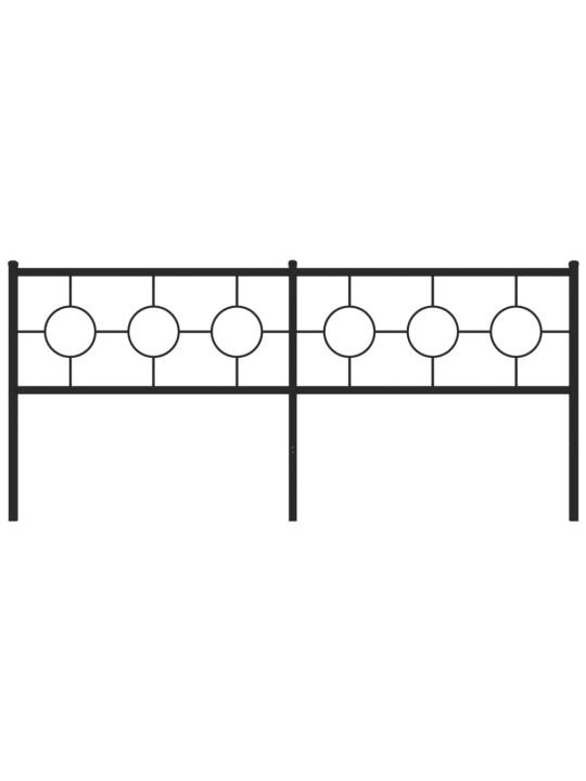 Metallinen sängynpääty musta 193 cm