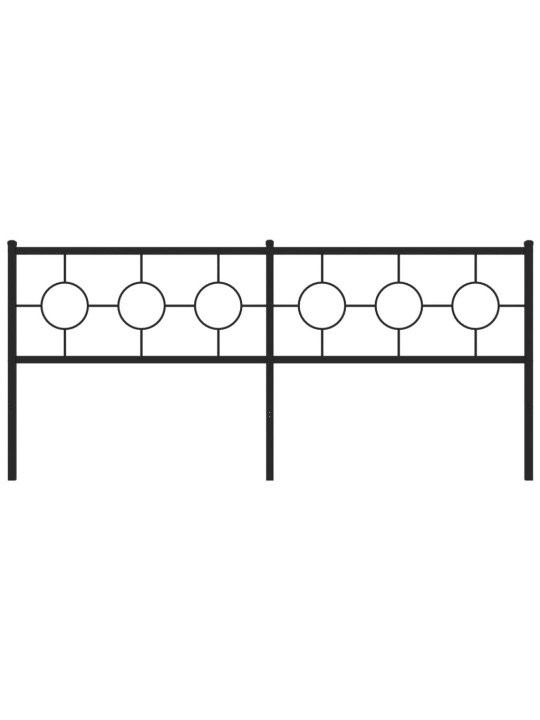 Metallinen sängynpääty musta 200 cm