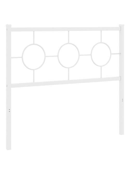 Metallinen sängynpääty valkoinen 100 cm