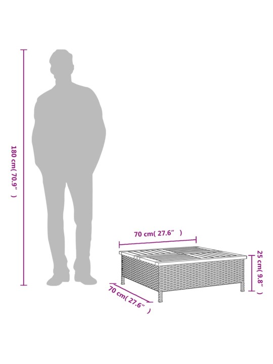 Aurinkovarjon jalustasuoja musta 70x70x25 cm PP ja akasiapuu