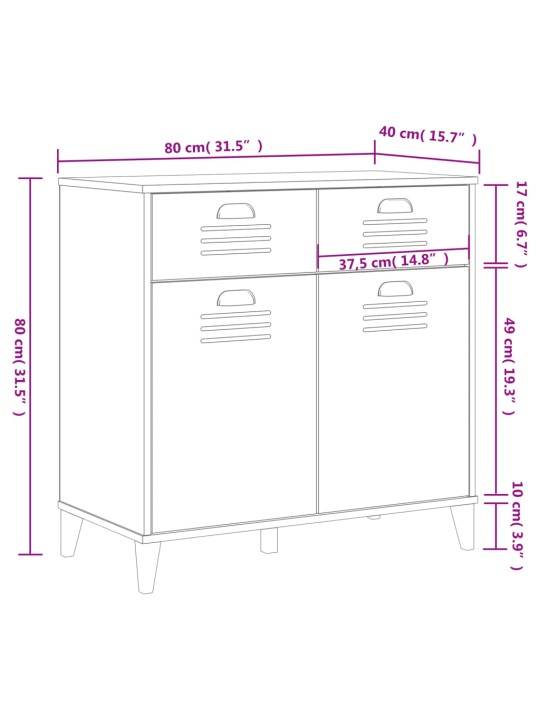 Senkki VIKEN musta 80x40x80 cm tekninen puu