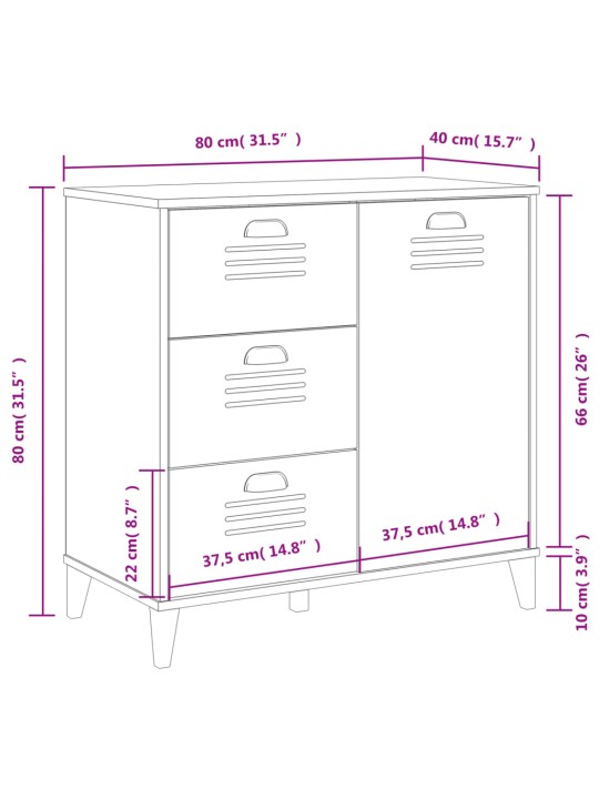 Senkki VIKEN antrasiitin harmaa 80x40x80 cm tekninen puu