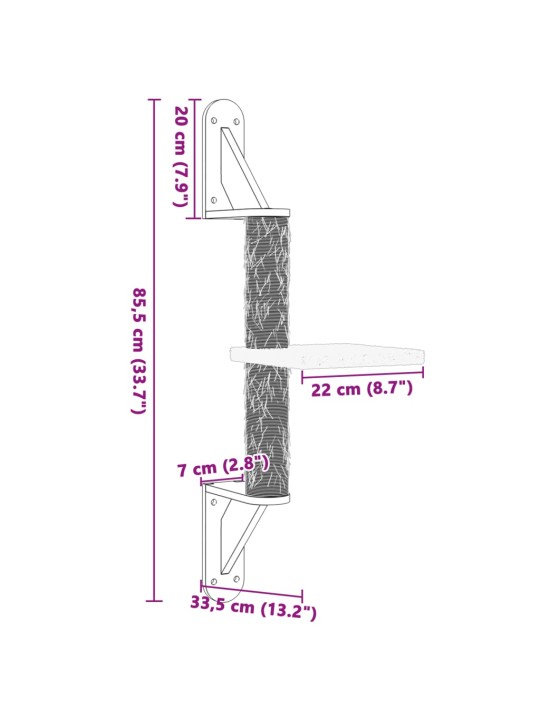 Kissan raapimispuu seinälle kerma 85,5 cm