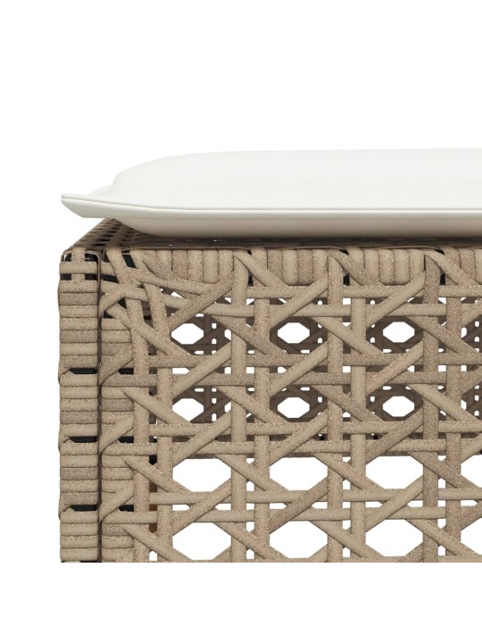 Puutarhajakkara tyynyillä beige 63,5x56x32 cm polyrottinki