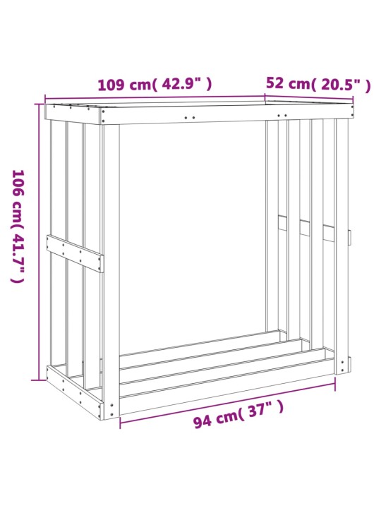 Polttopuuteline ulos vahanruskea 109x52x106 cm täysi mänty