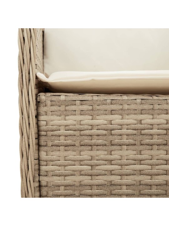 7-osainen ulkoruokailuryhmä tyynyillä beige polyrottinki