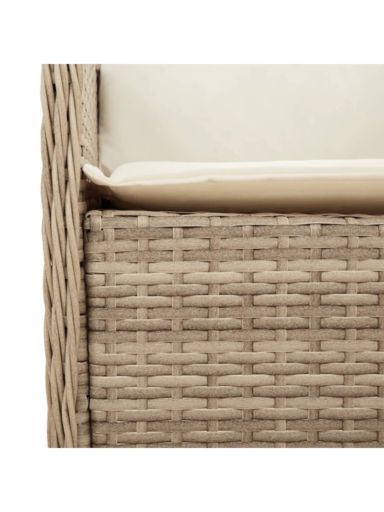 9-osainen ulkoruokailuryhmä tyynyillä beige polyrottinki