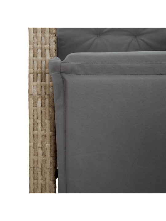 9-osainen ulkoruokailuryhmä tyynyillä beige polyrottinki
