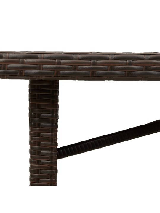 Puutarhapöytä lasipöytälevy ruskea 190x80x75 cm polyrottinki