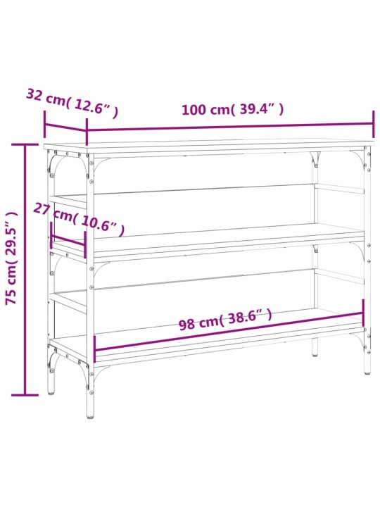 Konsolipöytä musta 100x32x75 cm tekninen puu