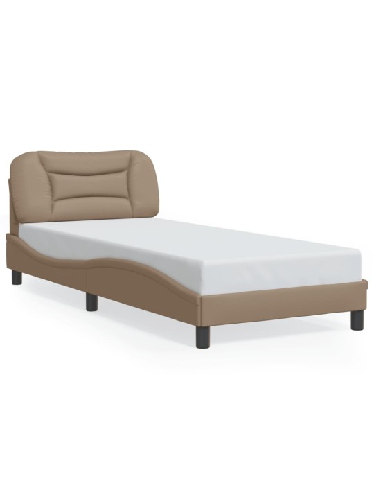 Sängynrunko led-valoilla cappuccino 90x190 cm keinonahka