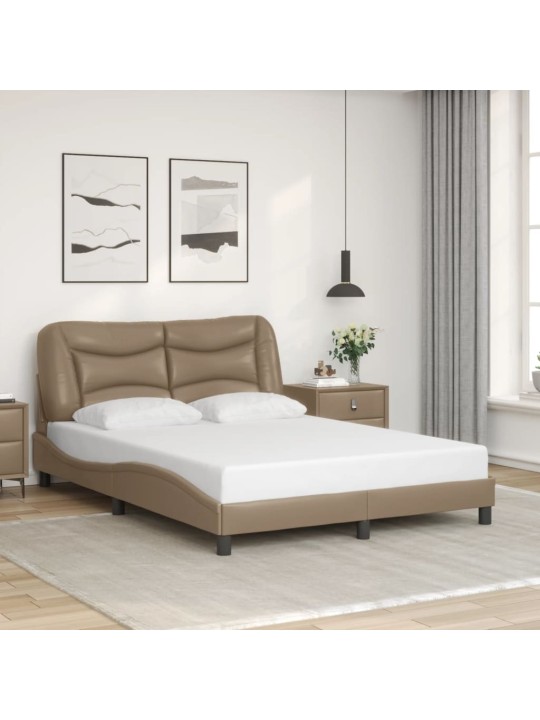 Sängynrunko led-valoilla cappuccino 140x190 cm keinonahka