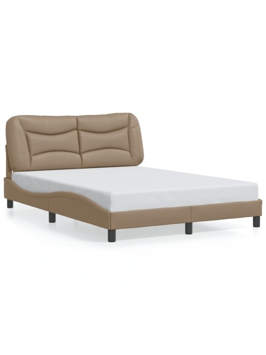 Sängynrunko led-valoilla cappuccino 140x190 cm keinonahka