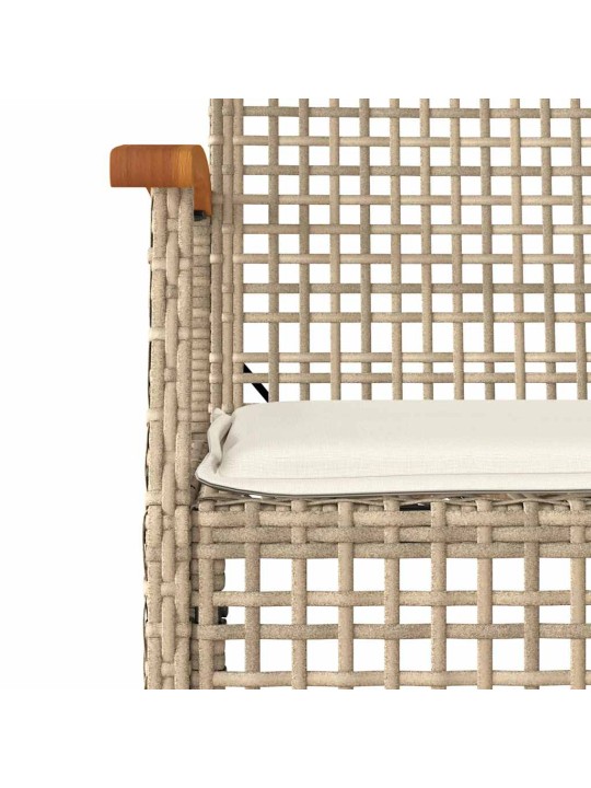 3-osainen ulkoruokailuryhmä tyynyillä beige polyrottinki