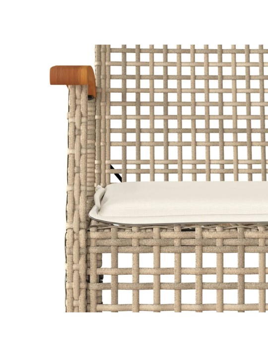 9-osainen ulkoruokailuryhmä tyynyillä beige polyrottinki