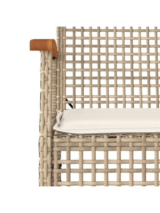 5-osainen ulkoruokailuryhmä tyynyillä beige polyrottinki