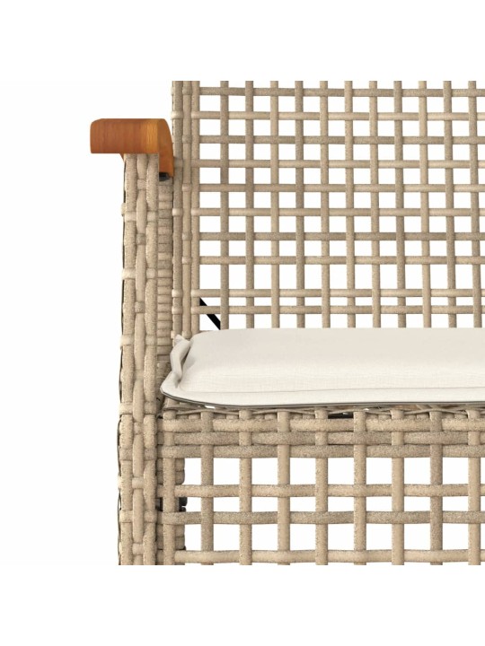 9-osainen ulkoruokailuryhmä tyynyillä beige polyrottinki