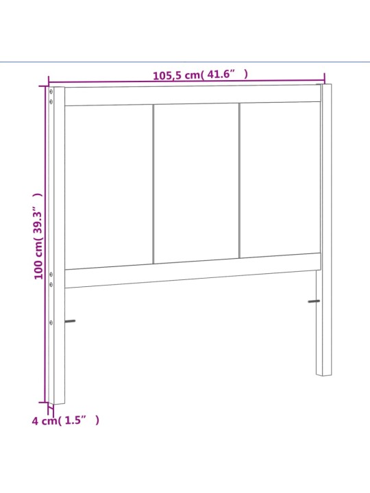 Sängynpääty ruskea 100 cm täysi mänty